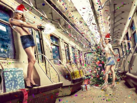 Новогодняя вечеринка в метро