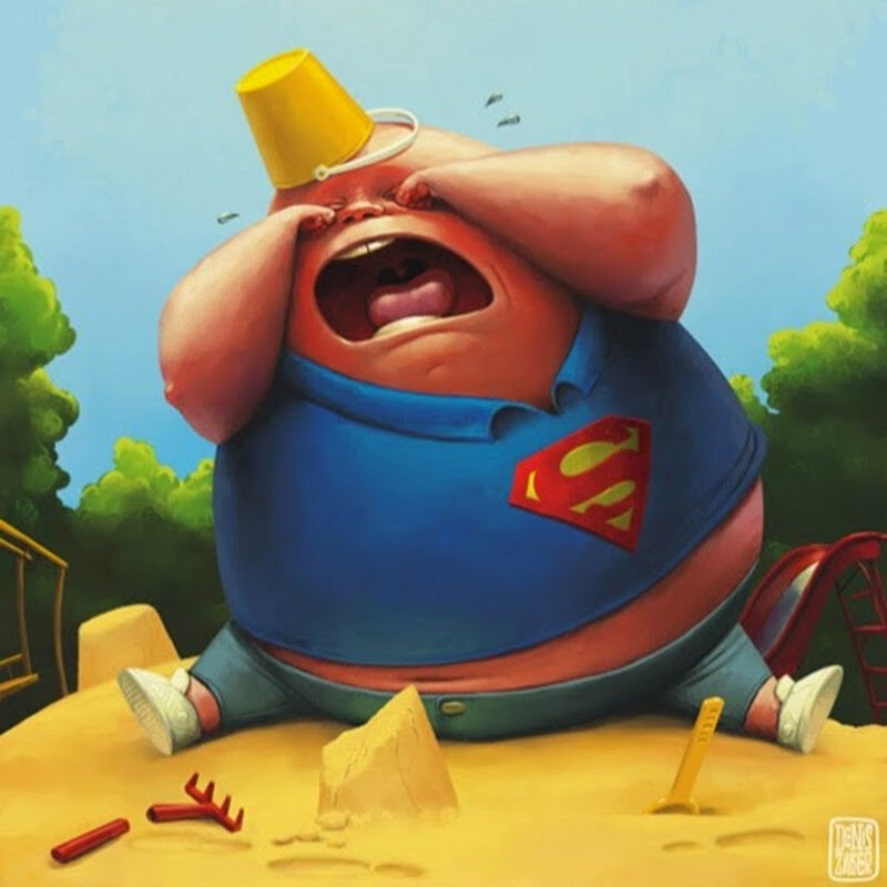 Прикольная открытка для детей с суперменом