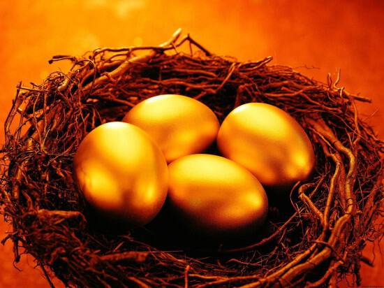 Золотые яйца в гнезде