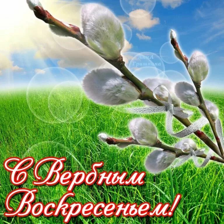 Музыкальная открытка с Вербным Воскресеньем