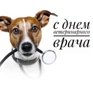 Милая открытка на Международный день ветеринара