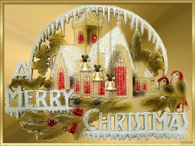 Анимированная открытка с Католическим Рождеством