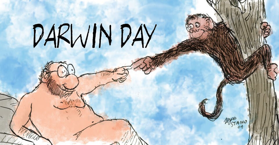 Смешная открытка на День Дарвина