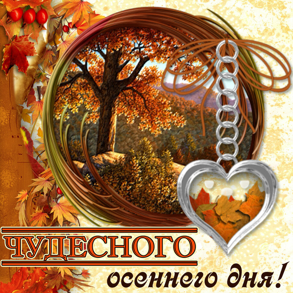 Осенняя открытка с пожеланием Чудесного Дня