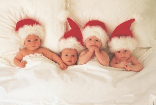 Четыре новогодних младенца от Анны Гедес