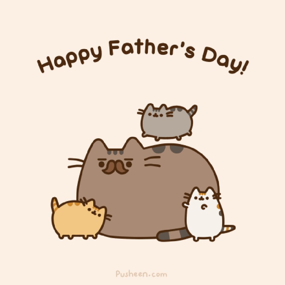Прикольная анимашка на День отца с котиками