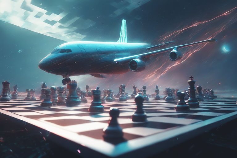 Авиационная открытка с самолетом и шахматами
