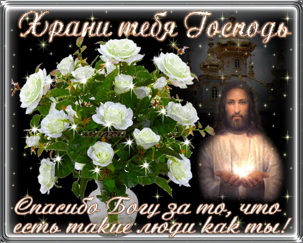Храни тебя Господь! Иисус, церковь и розы