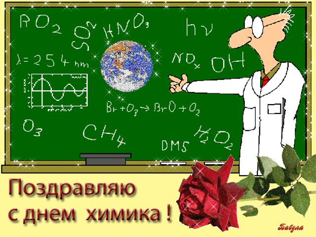 Блестящая открытка на День химика
