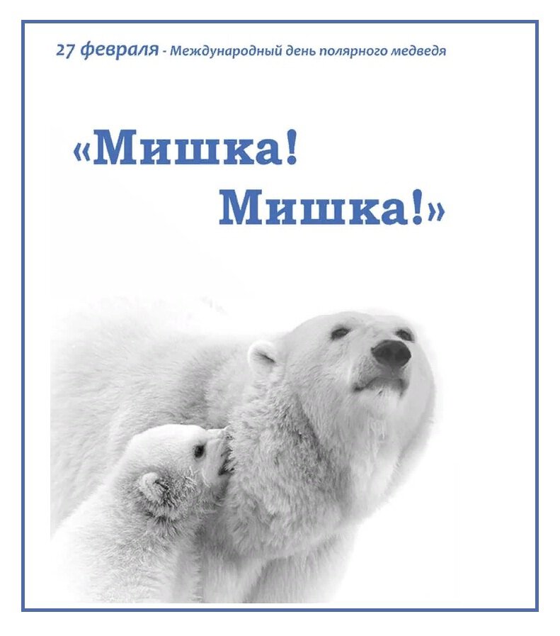 Бесплатная классная открытка на День Полярного Медведя