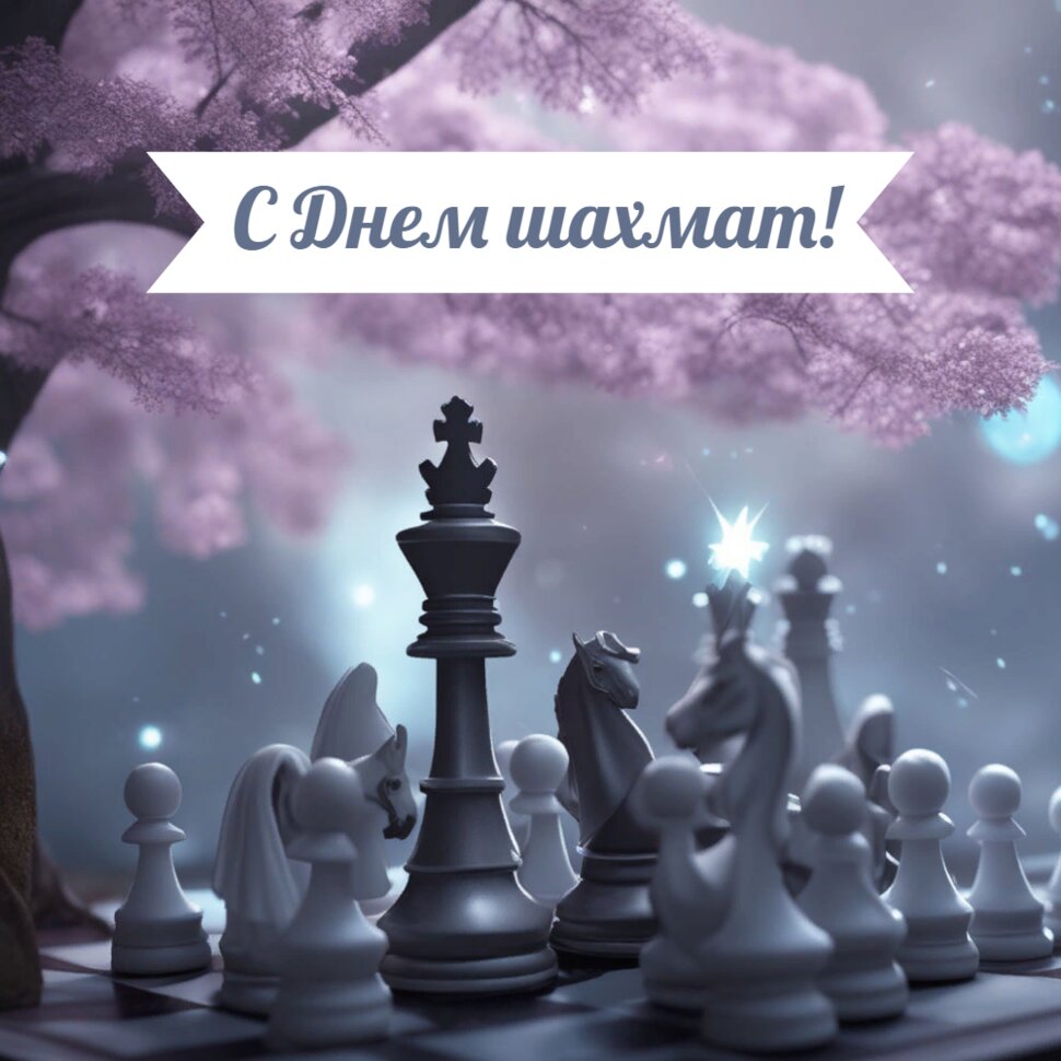 С Днем шахмат! Шахматы и красивое дерево