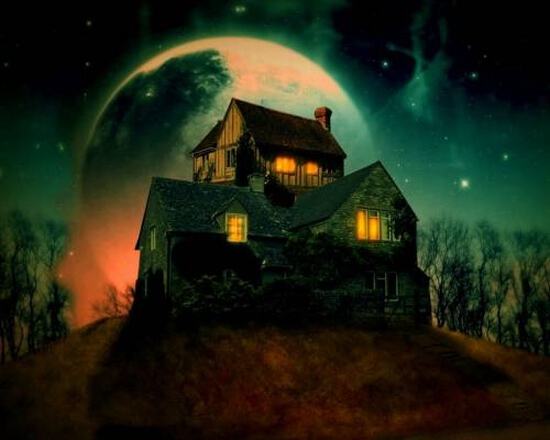 Картинка на Halloween с мрачным домом