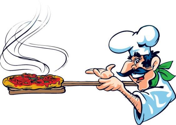 Открытка повару и итальянской пиццей