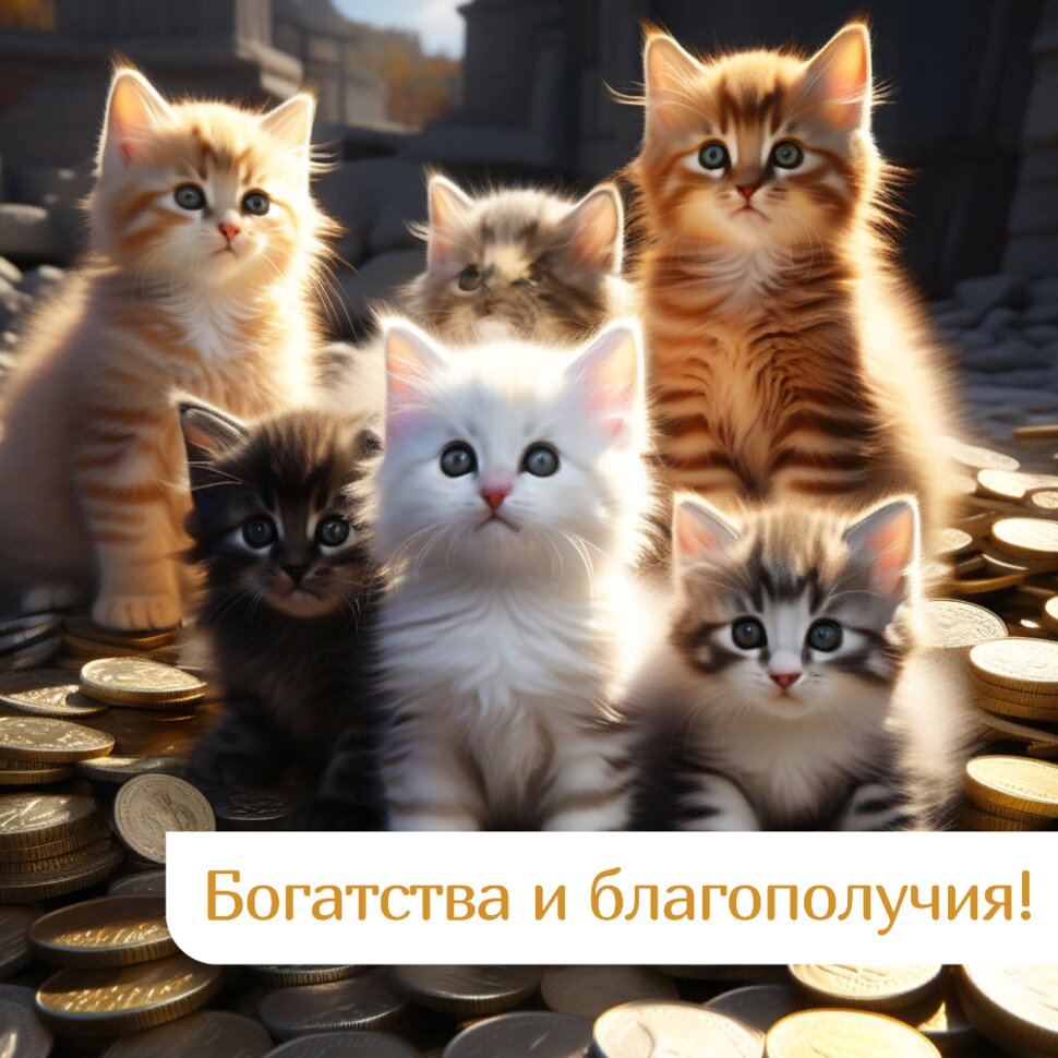 Богатства и благополучия! Котики и деньги