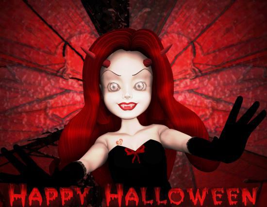 Женщина вампир на Хэллоуин