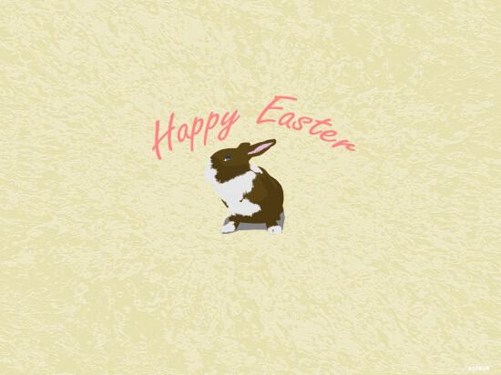 Пожелания на Пасху Happy Easter с кроликом