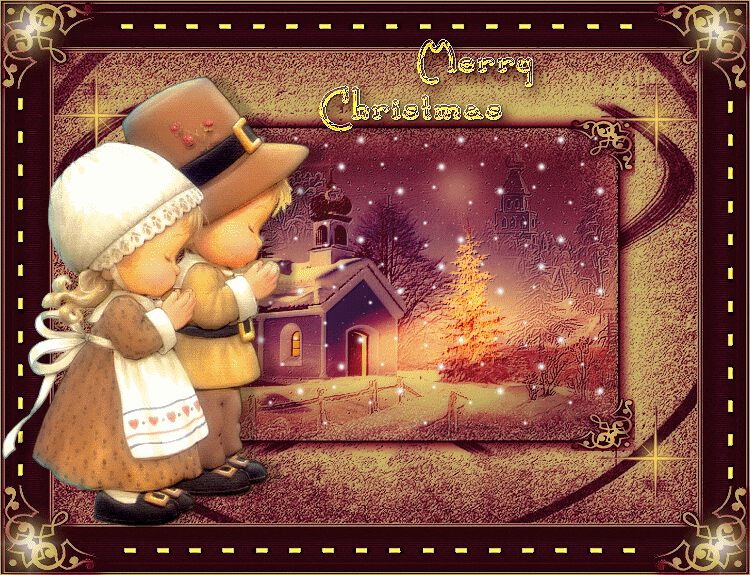 Анимированная открытка на Католическое Рождество