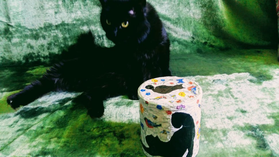 Декупаж Чёрная кошка