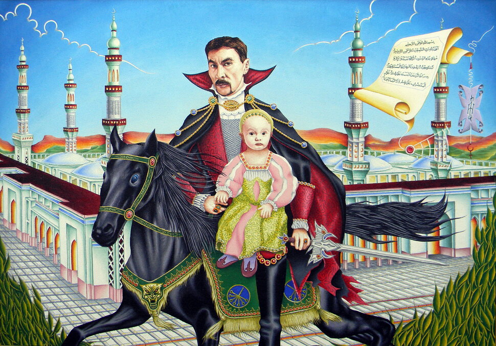 Хадж в Аль-Масджид Ан-Набави 136х96 холст масло 2013