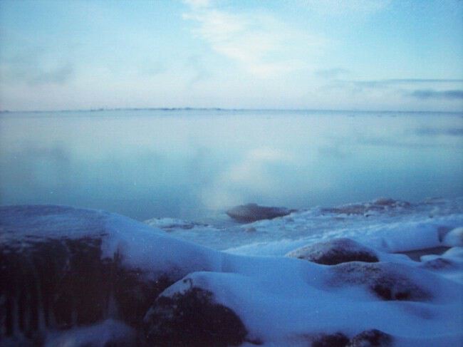 Енисей замерзает и парит