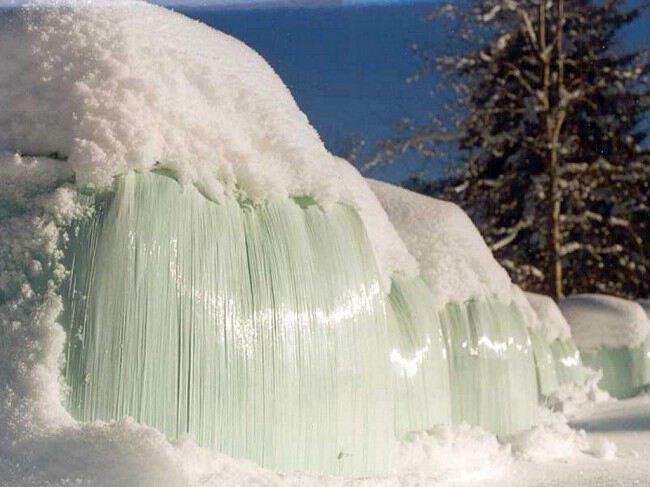 замерзший водопад