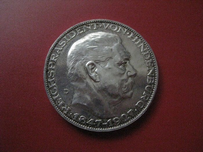 Монета Германии 1927 года, Гинденбург