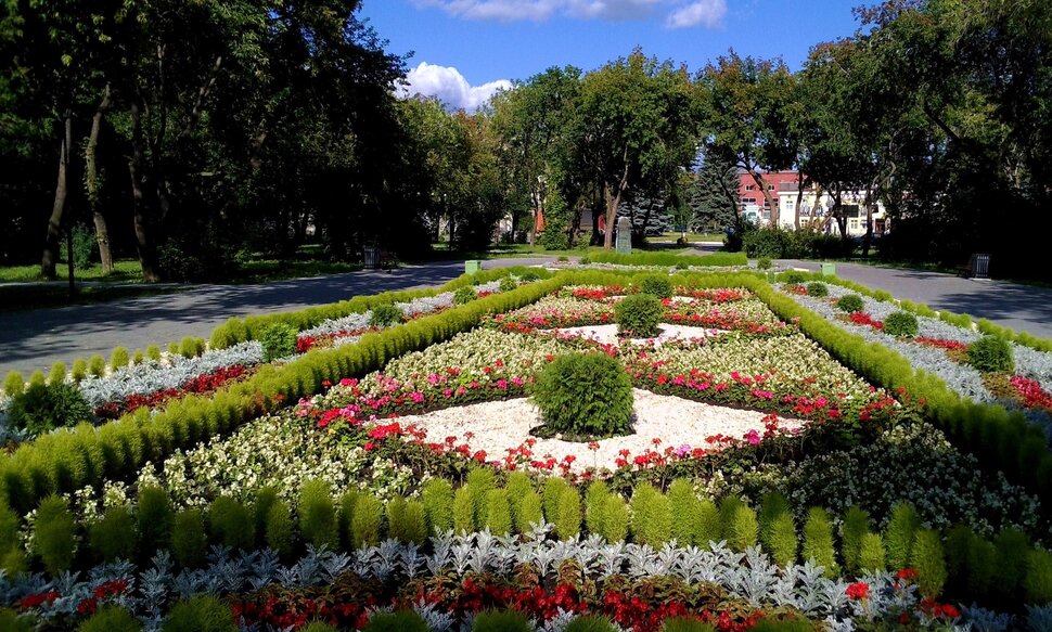 У клумбочки