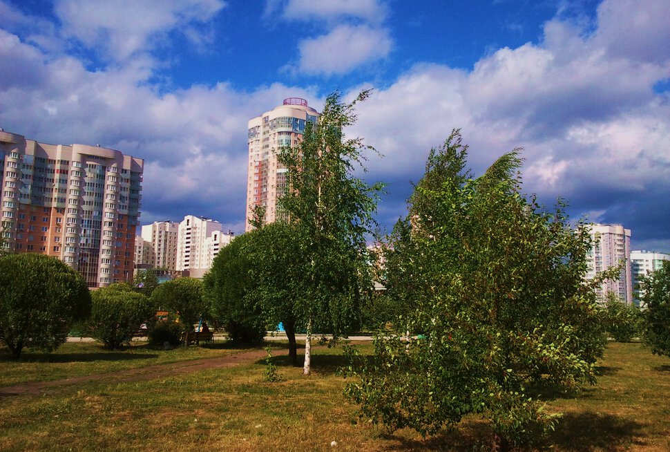 В парке теплым днем