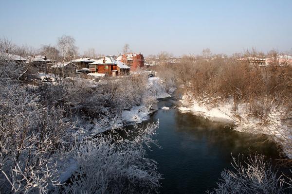 Речка Ушайка в начале зимы
