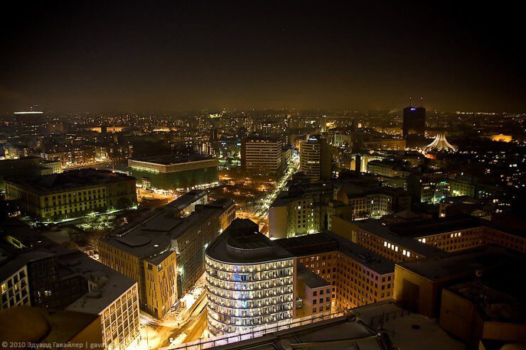 Ночной берлин. Фото с башни Кольхоф-Тауэр