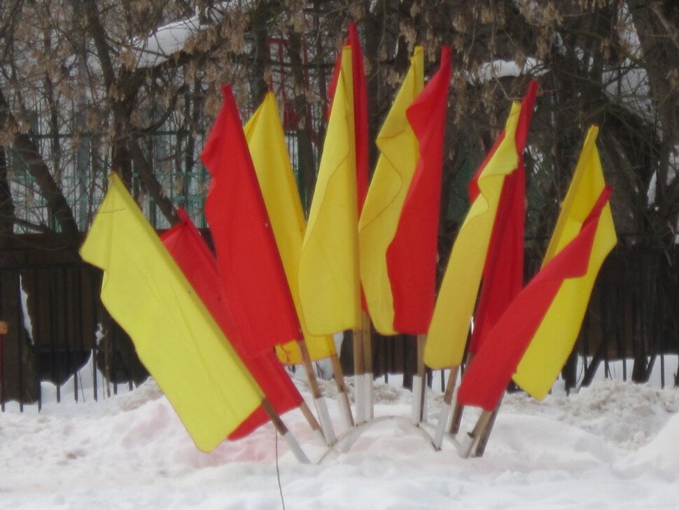 Флаги жёлтые и красные