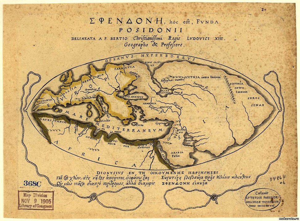 Карта Мира в представлении Посидония,139-135 г. до н.э