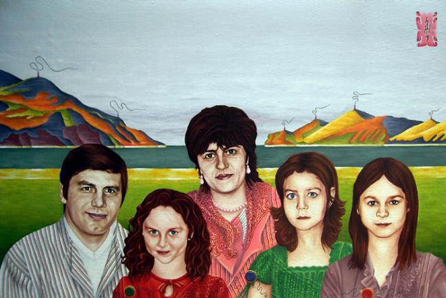 Портрет семьи из Калининграда 60 - 90 холст масло 2007