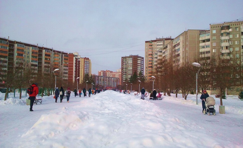 Зимой на бульваре