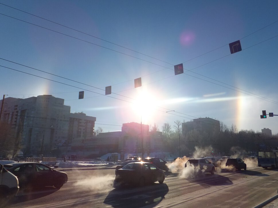 Рождественская радуга в Москве