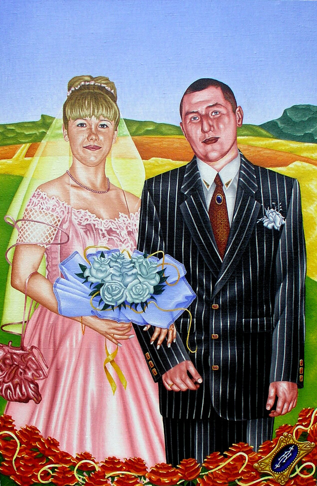 Портрет молодой семьи : 105х70 : холст масло : 2004