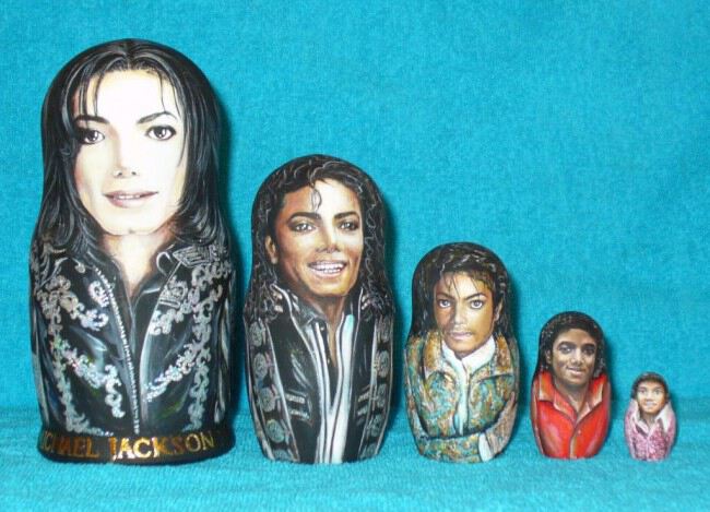 Майкл Джексон - портрет по фото на матрёшке