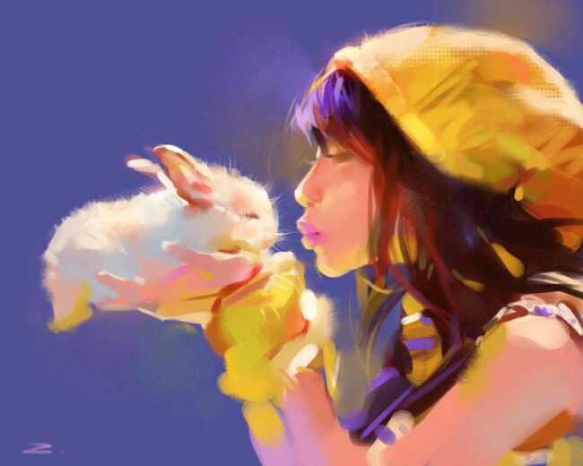 BunnyLover, девочка и кролик