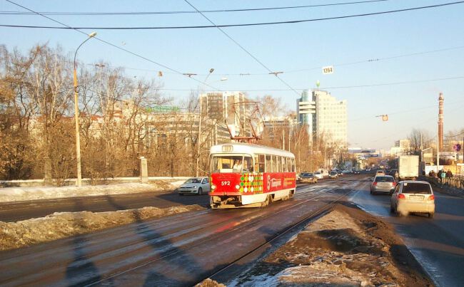 На трамвае по городу