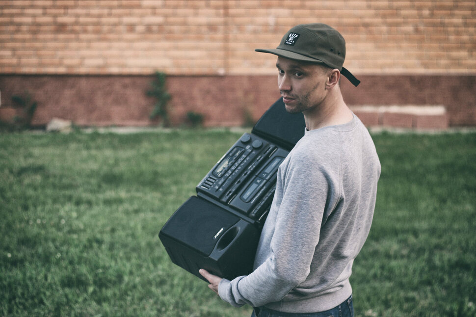 Boy and ghettoblaster