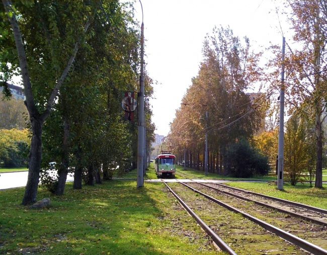 На трамвае по городу