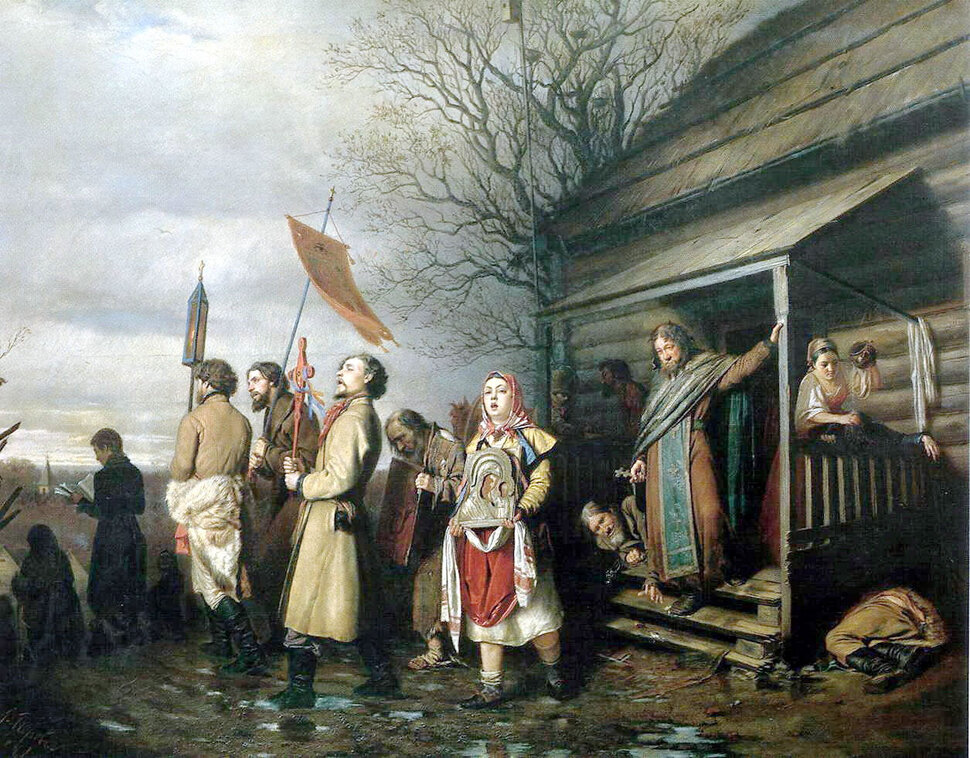 Сельский крестный ход на Пасху
