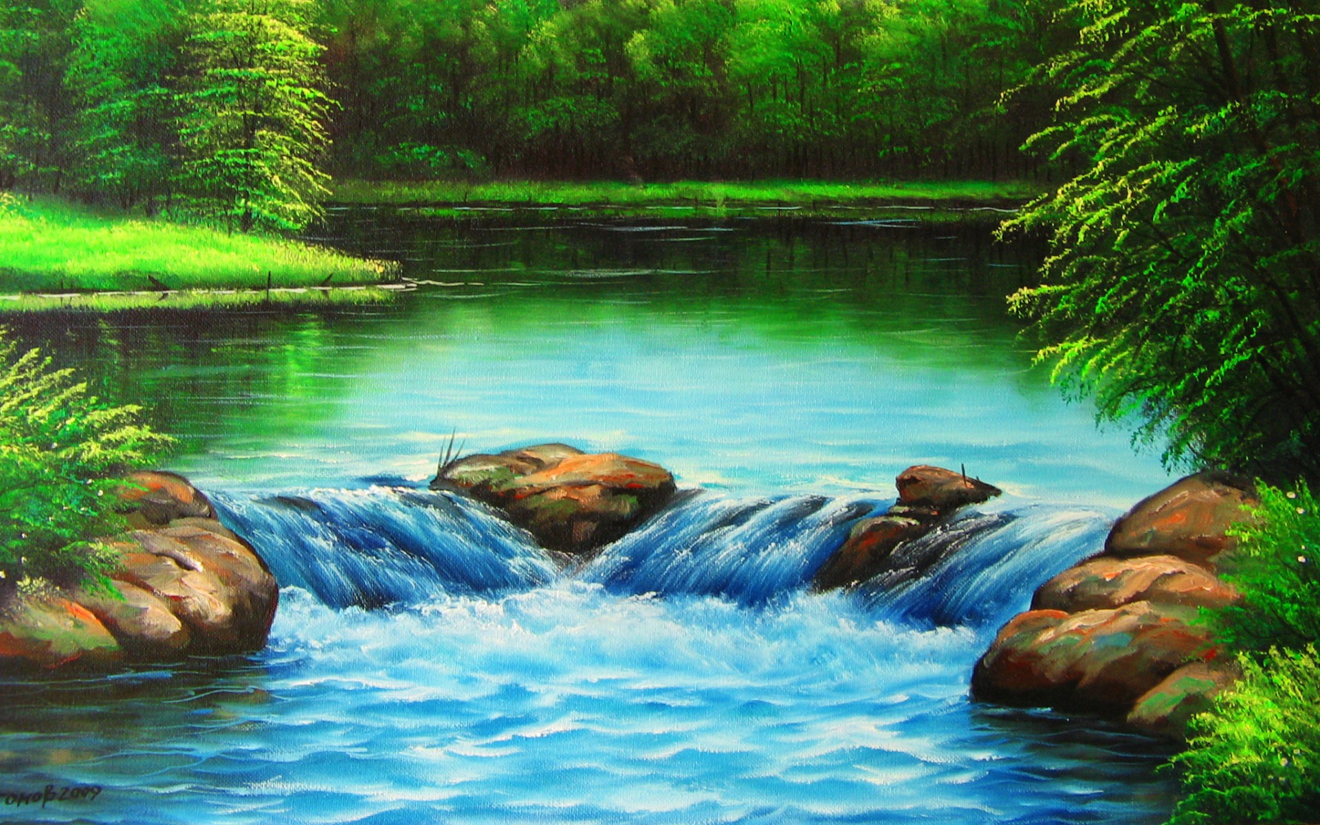 Рисунок показывающий красоту реки озера или моря. Сказочная река. Сказочная природа и река. Ручей в лесу для детей. Река для детей.