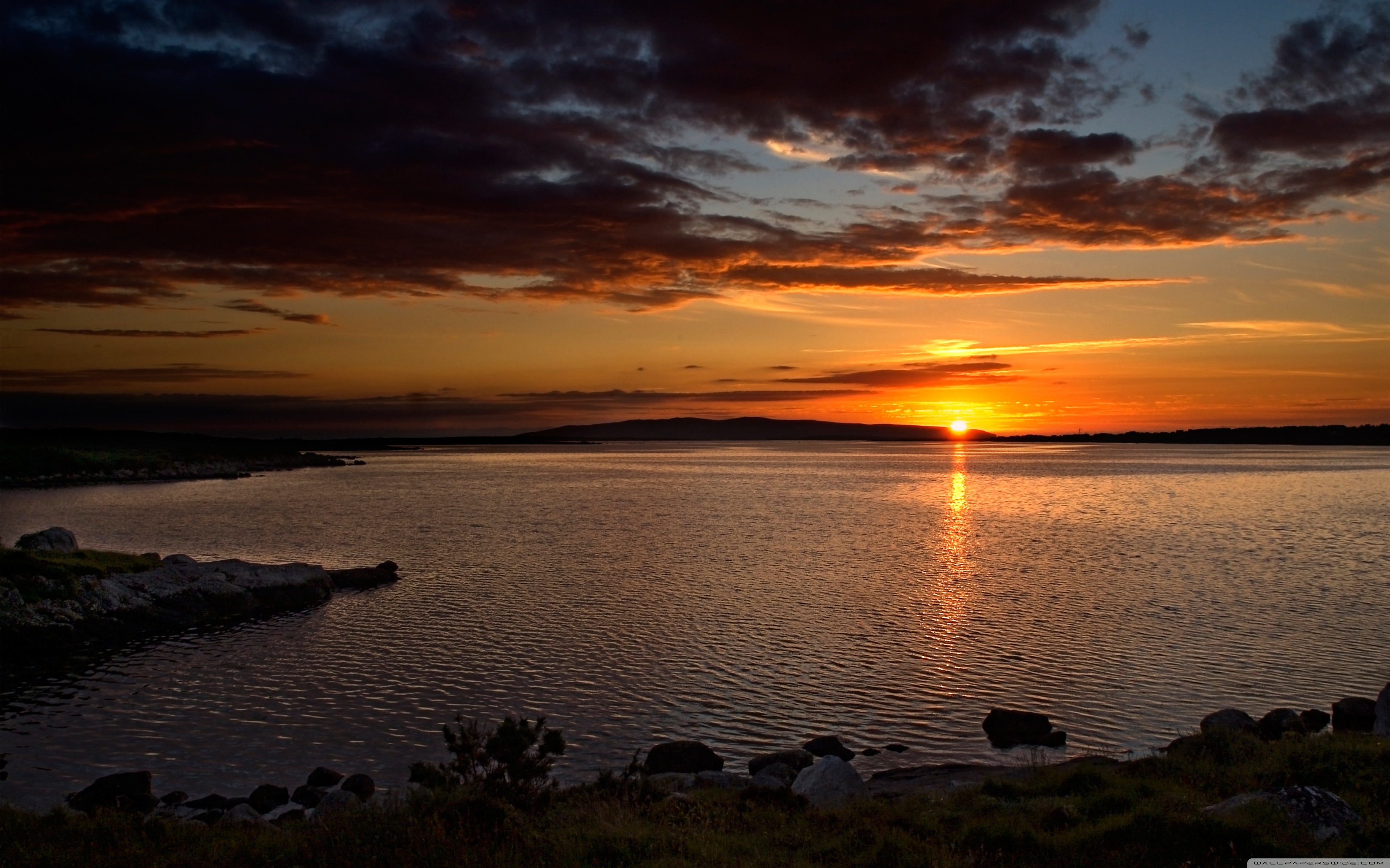 закат озеро sunset the lake скачать