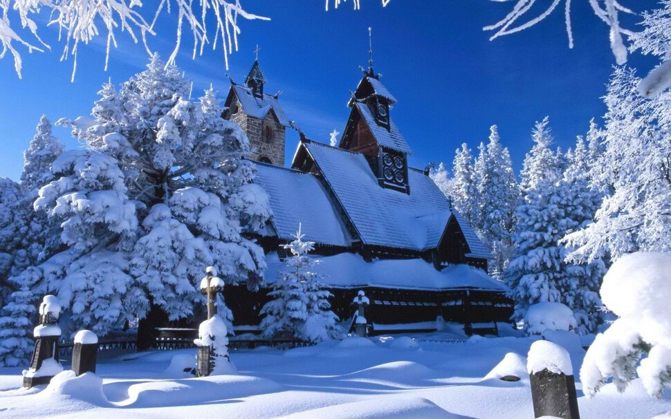 Дом В Деревне Зимой Фото