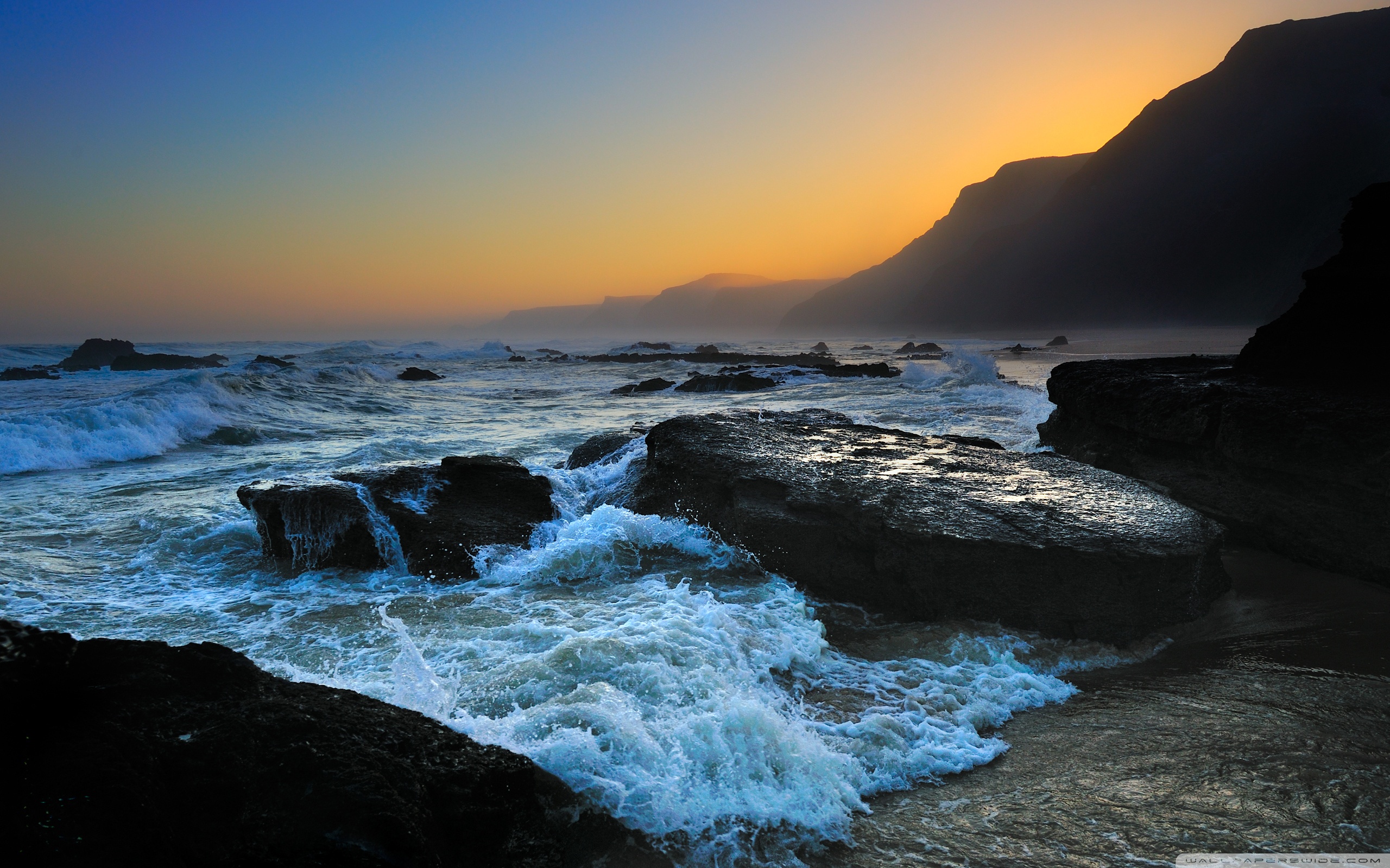 море океан камни скалы закат sea the ocean stones rock sunset бесплатно