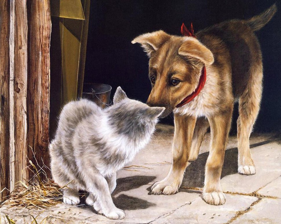 Рисунок собаки на улице